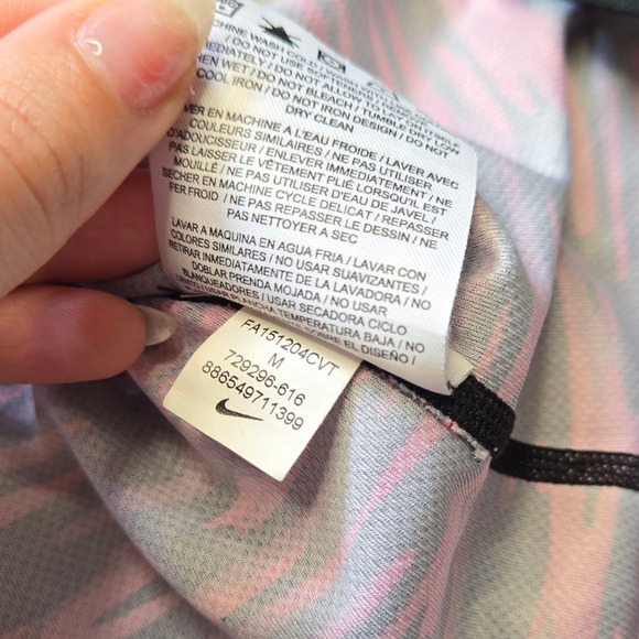 Nike Dri Fit Pink Black Camouflage Racerback Running Camo Tank Top Size Medium - Picture 7 of 9